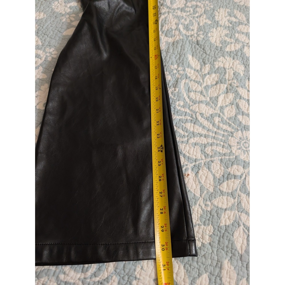 LOBA Sagrada Low Rise Pants Revolve Black Faux Leather Heart Belt Bootcut M NEW - Picture 13 of 13